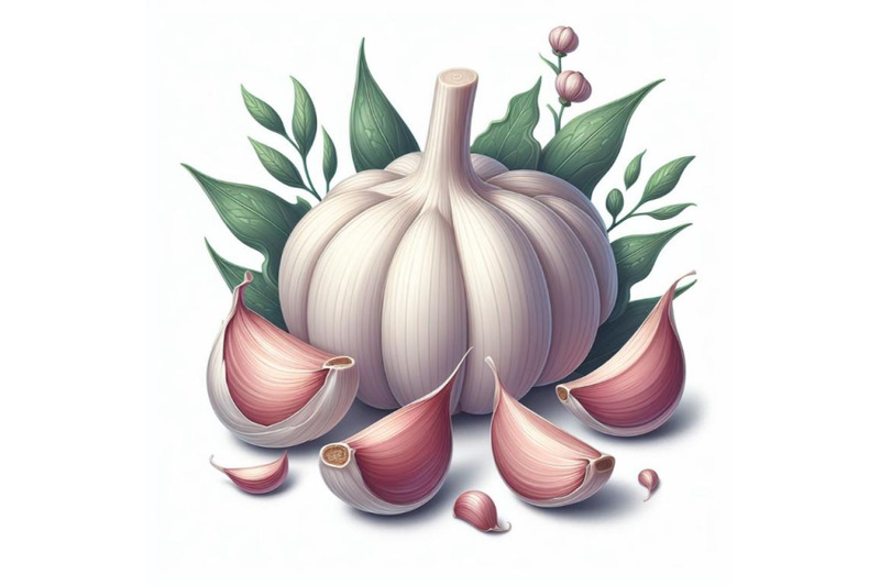 garlic-on-white-background