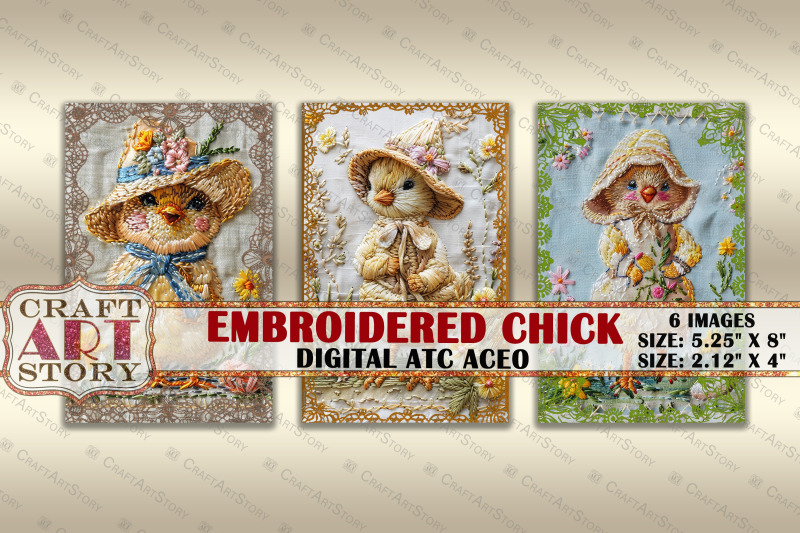 embroidered-easter-chick-collage-digital-picture-cards