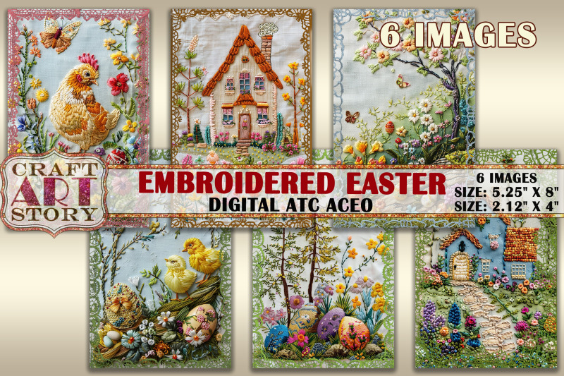 embroidered-easter-collage-digital-picture-cards-atc-aceo