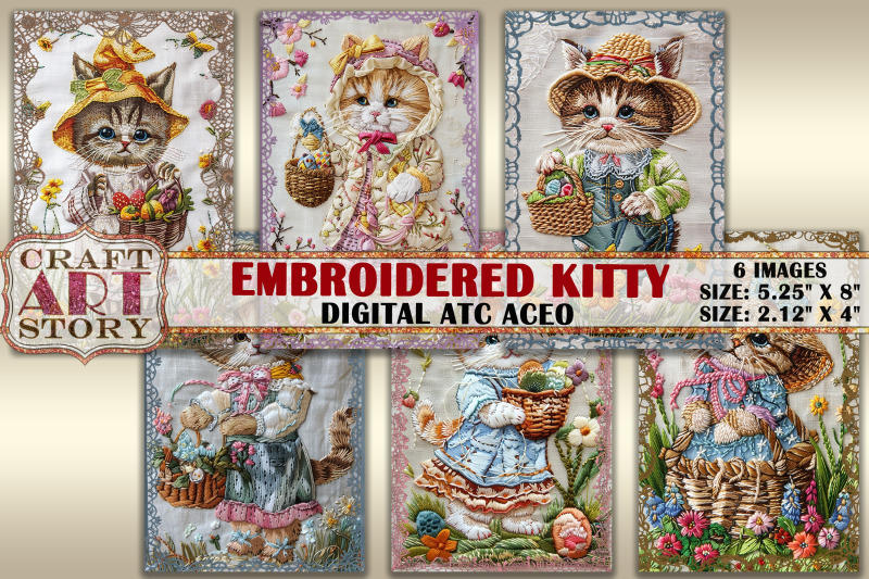 embroidered-easter-kitty-collage-digital-picture-cards