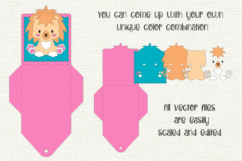 little-lion-birthday-gift-card-holder-paper-craft-template