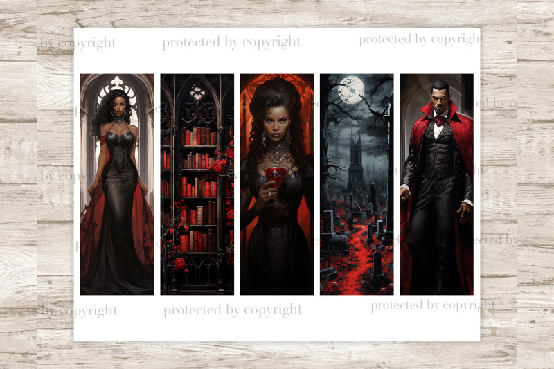 black-skin-vampire-bookmarks-gothic-printable