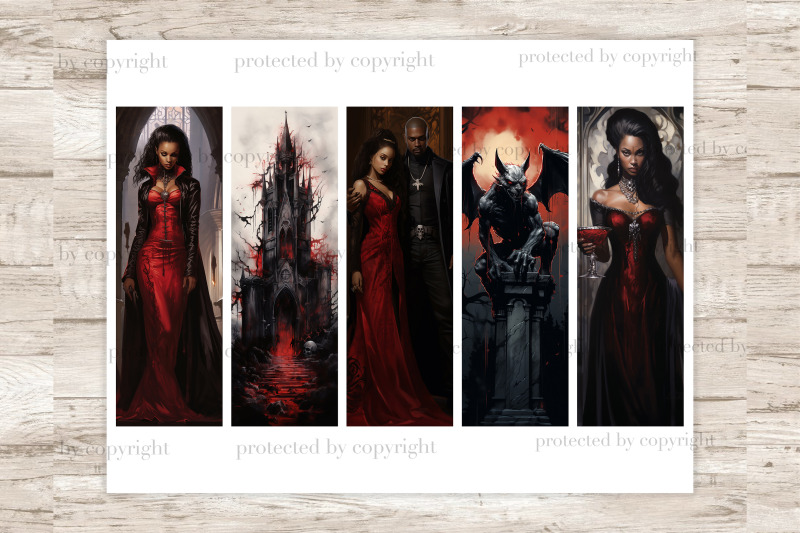 black-skin-vampire-bookmarks-gothic-printable