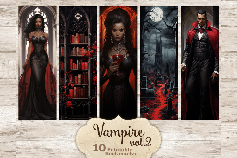 black-skin-vampire-bookmarks-gothic-printable