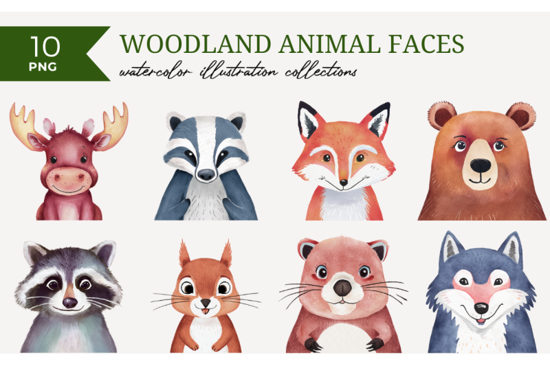 woodland-animal-faces