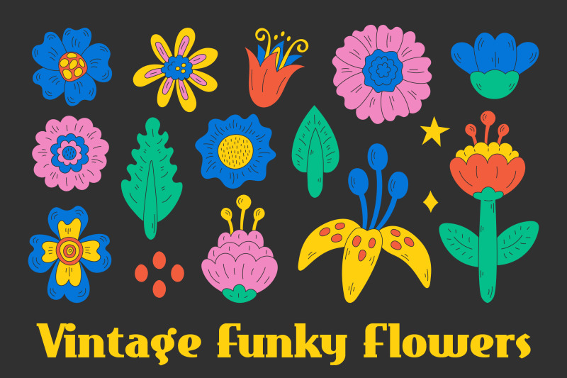 vintage-funky-flowers-summer-png-clipart