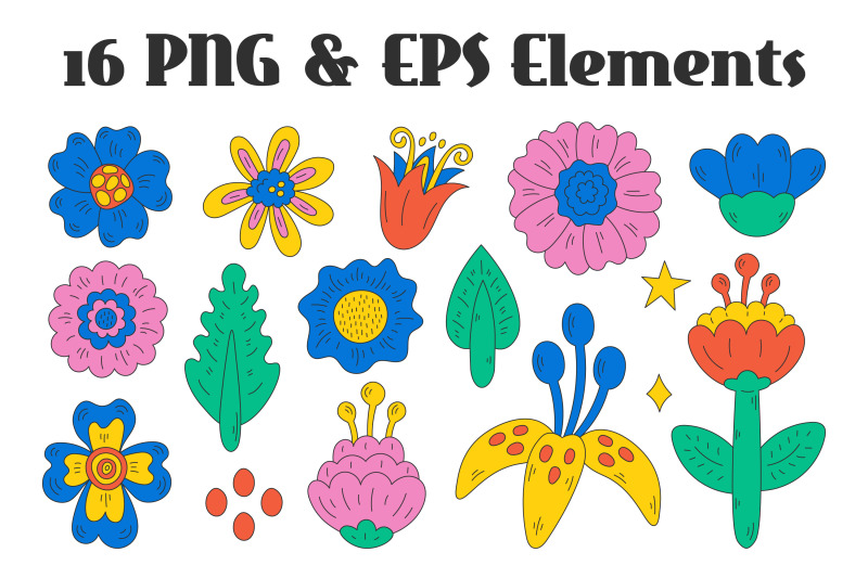 vintage-funky-flowers-summer-png-clipart