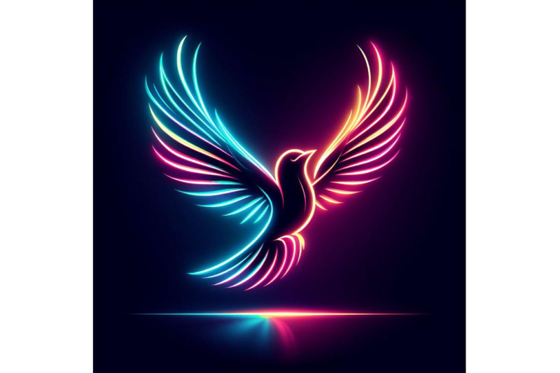 a-neon-lit-running-bird-flying