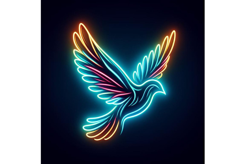 a-neon-lit-running-bird-flying