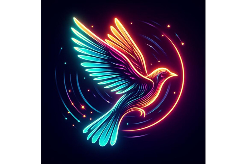 a-neon-lit-running-bird-flying