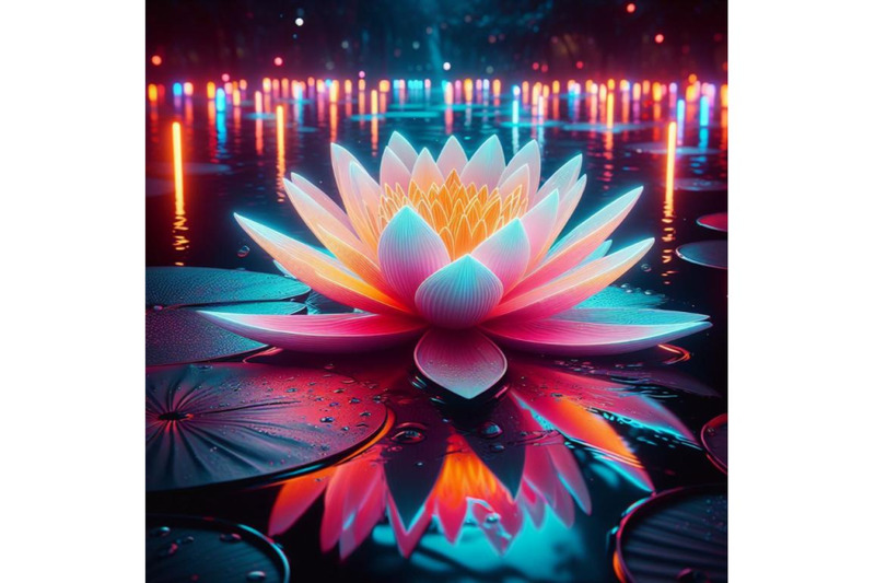 a-neon-lit-water-lily