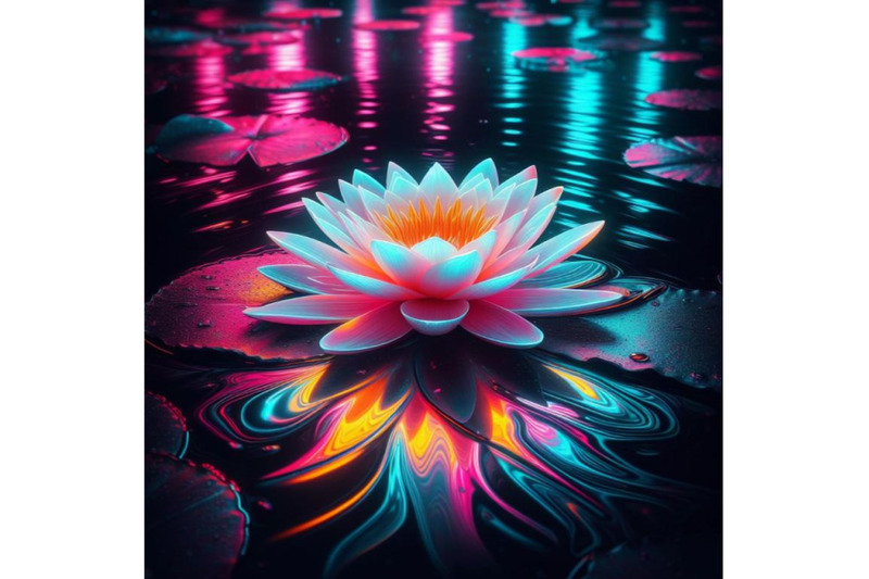 a-neon-lit-water-lily