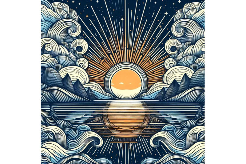 a-vector-drawing-represents-sunrise