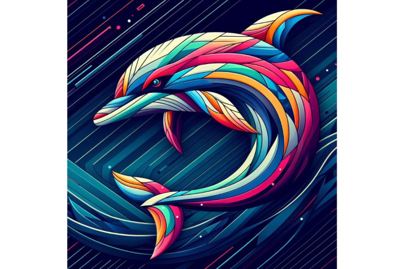 beautiful-abstract-geometry-pattern-dolphin