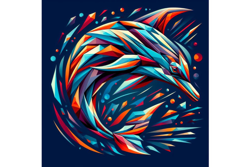 beautiful-abstract-geometry-pattern-dolphin