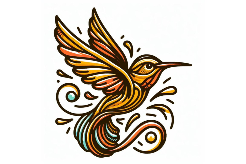 doodle-sketch-of-a-colorful-flying-hummingbird