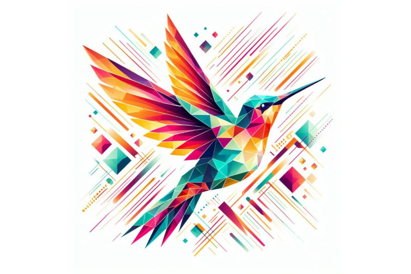 hummingbird-flying-geometric-abstract