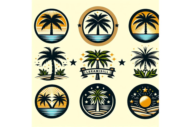 illustration-of-palm-tree-emblems