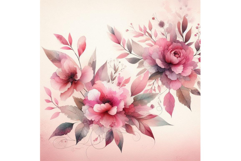 pink-abstract-floral-watercolor-paintings