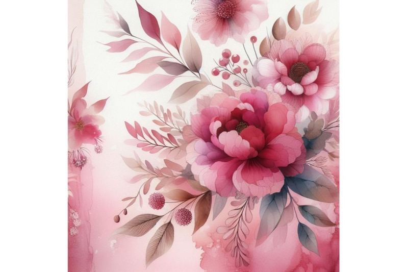 pink-abstract-floral-watercolor-paintings