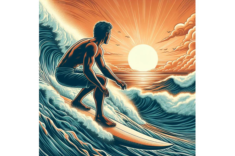 surfer-on-big-wave-with-sunset