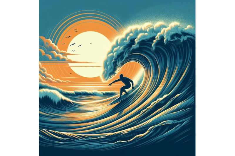 surfer-on-big-wave-with-sunset