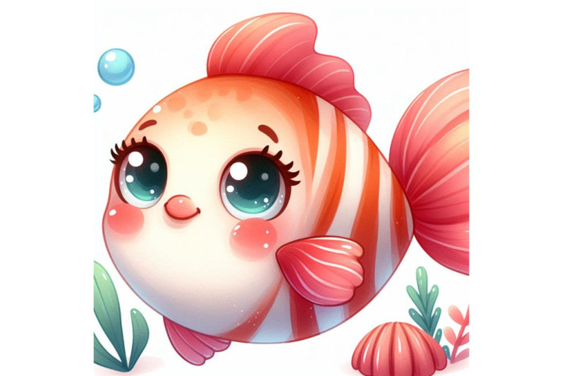 cute-fish-watercolor-vector