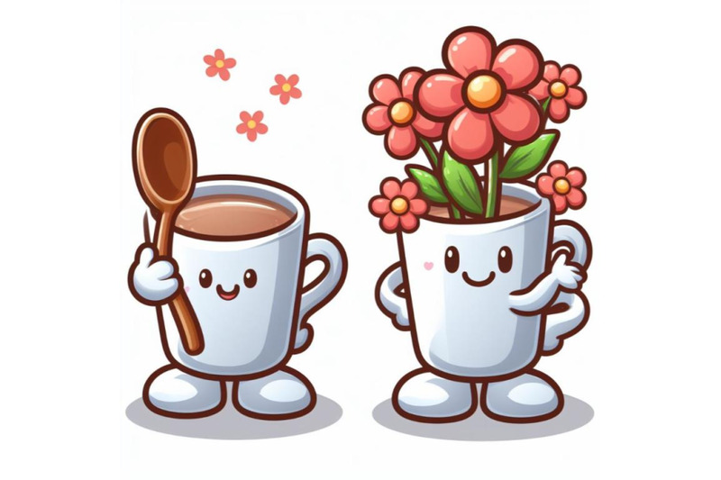 cartoon-character-cup-with-flower