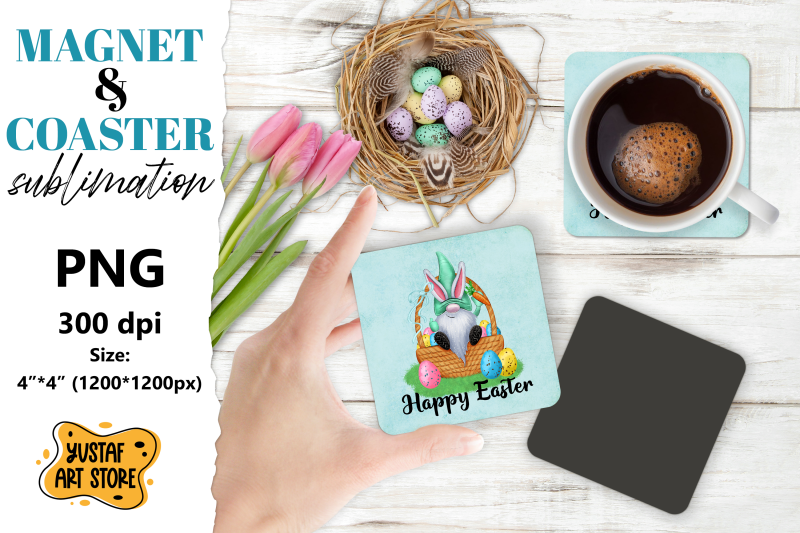 easter-magnet-sublimation-easter-coaster-sublimation-gnome