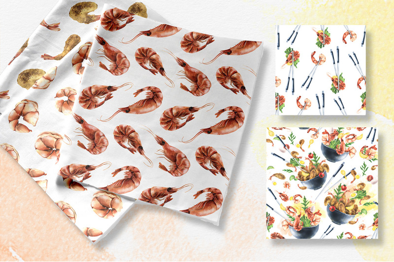 shrimp-with-vegetables-and-dishes-watercolor-clipart