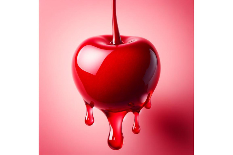 a-close-up-of-a-cherry-a-red-syrup-dripping