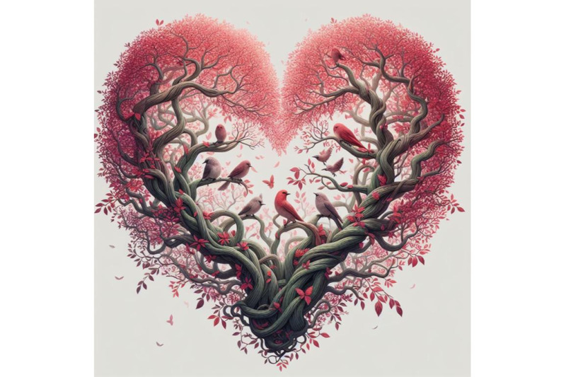 high-detail-illustration-of-love-tree