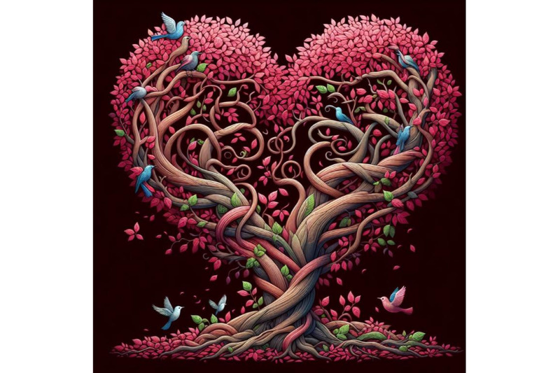 high-detail-illustration-of-love-tree