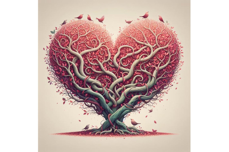 high-detail-illustration-of-love-tree