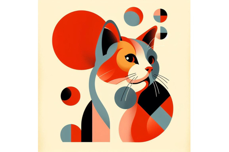 contemporary-beautiful-cat-design-art-print-minimal-portrait-abstract