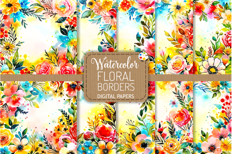 floral-borders-pretty-watercolor-spring-frames