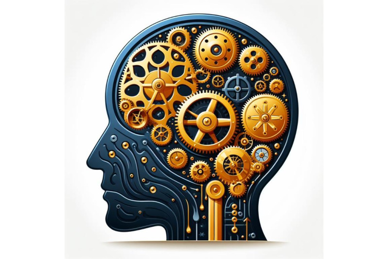 intelligence-healthy-mind-creativity-concept-golden-clockwork-mecha