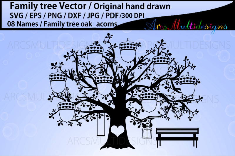 8-acorn-family-tree-silhouette