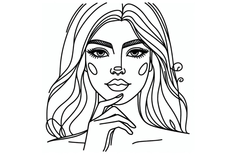 line-drawing-art-woman-face-with-hand