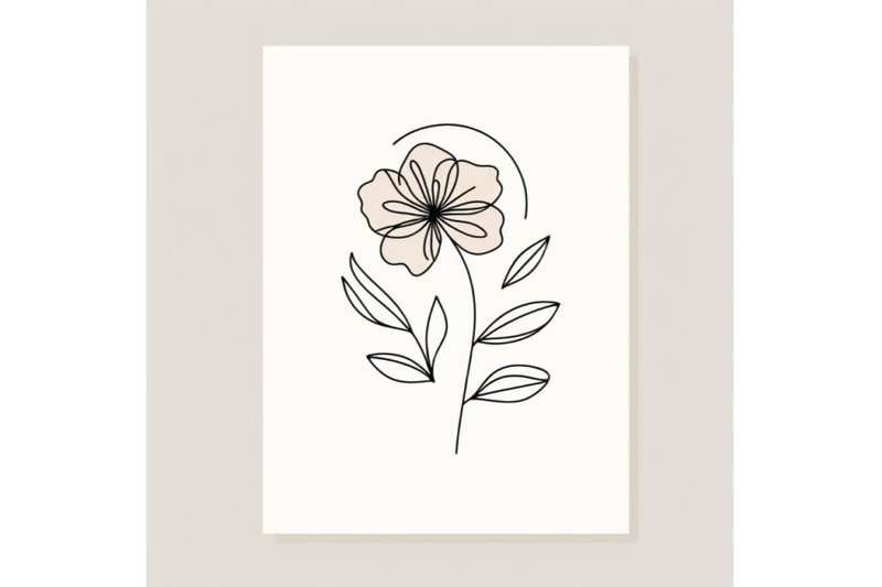 minimal-card-floral-art-design-with-one-line-drawing-ink-flower