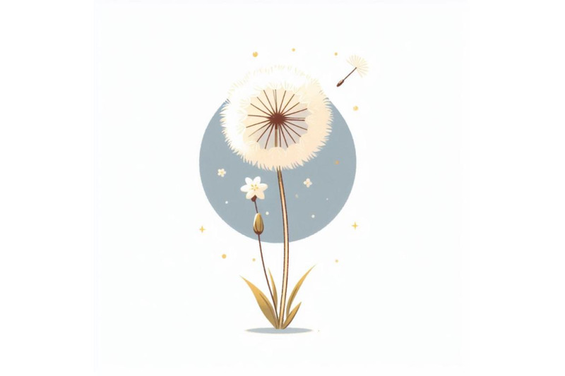 minimal-retouching-dandelion-flower-on-white-background