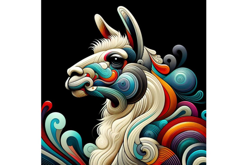 unique-abstract-digital-art-painting-of-llama-portrait