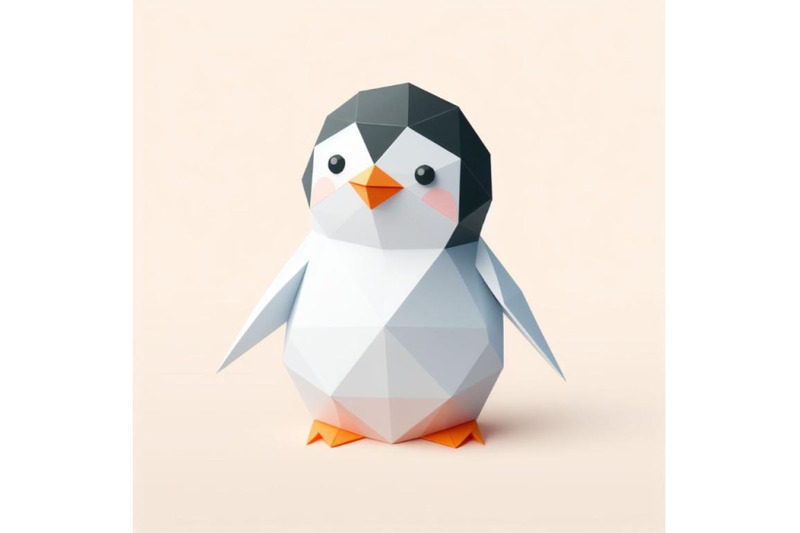 minimalist-origami-penguin-playful-and-curious-high-polygonal-sculptur