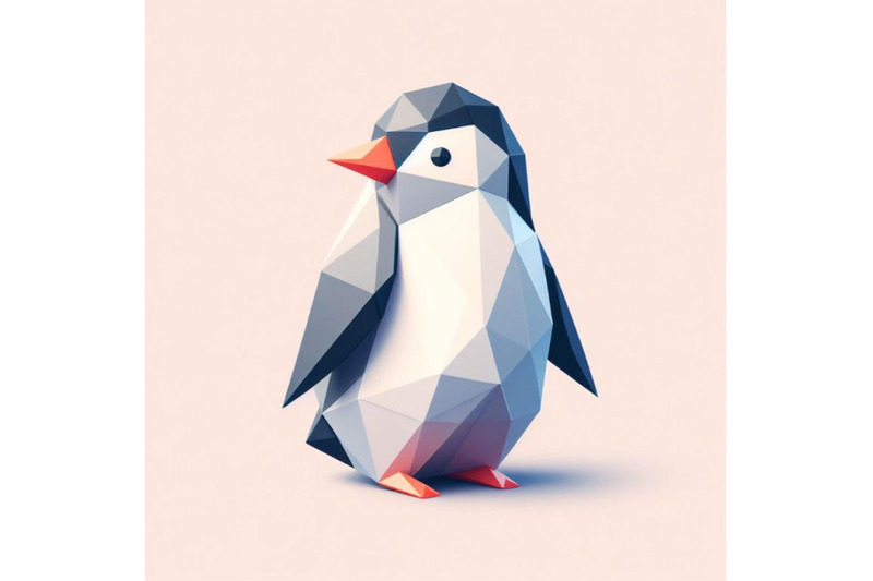 minimalist-origami-penguin-playful-and-curious-high-polygonal-sculptur