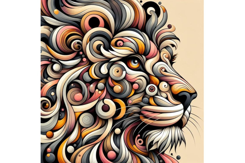 unique-abstract-digital-art-painting-of-lion-portrait