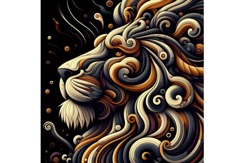 unique-abstract-digital-art-painting-of-lion-portrait