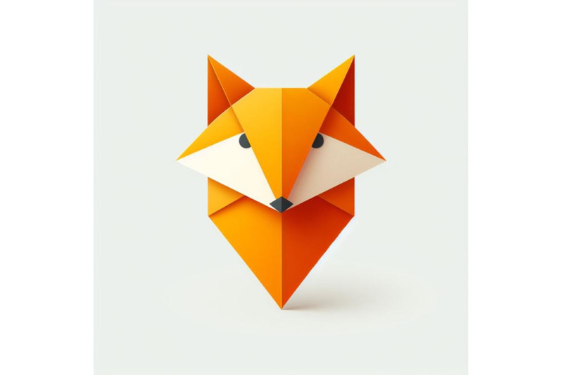 minimalistic-minimalist-origami-fox-on-white-background