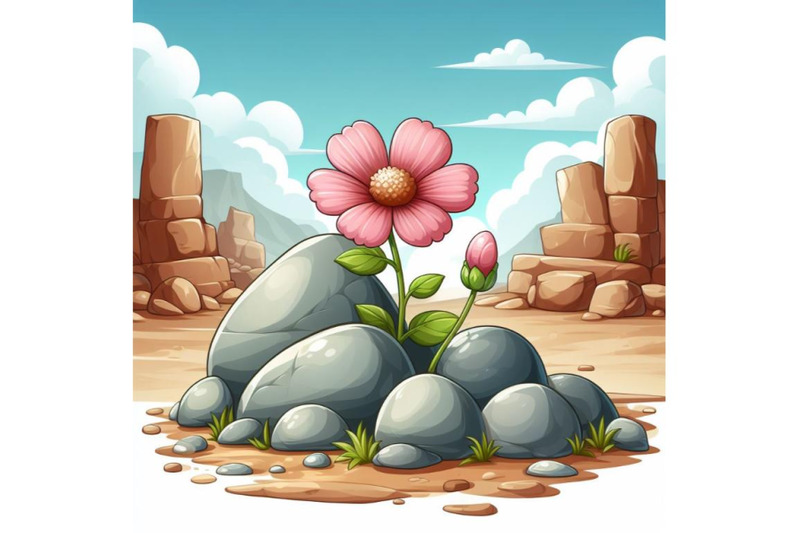 stone-and-rock-with-flower