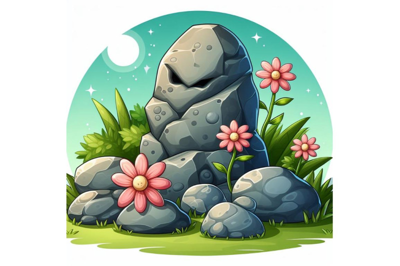stone-and-rock-with-flower
