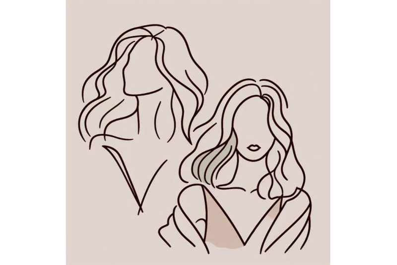 simple-hand-drawn-trendy-line-silhouette-woman-modern-minimalism-art